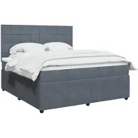 vidaXL Lit boxspring avec matelas gris foncé 180x200 cm velours