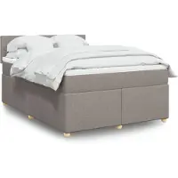 vidaXL Lit boxspring avec matelas Taupe 140x200 cm Tissu