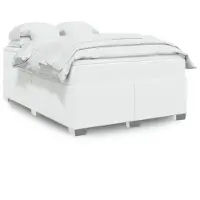 vidaXL Lit boxspring avec matelas blanc 140x190 cm similicuir