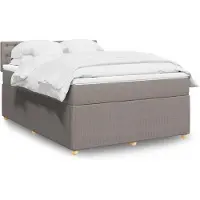 vidaXL Lit boxspring avec matelas Taupe 140x190 cm Tissu
