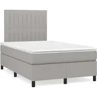 vidaXL Lit boxspring avec matelas gris clair 120x190 cm Tissu