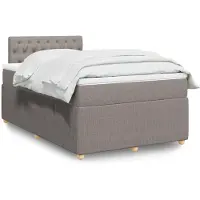 vidaXL Lit Boxspring avec matelas Taupe 120x200 cm Tissu