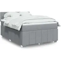 vidaXL Lit boxspring avec matelas gris clair 140x190 cm Tissu