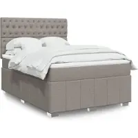 vidaXL Lit boxspring avec matelas Taupe 140x190 cm Tissu