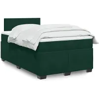 vidaXL Lit boxspring avec matelas vert foncé 120x200 cm velours