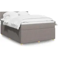 vidaXL Lit boxspring avec matelas Taupe 140x190 cm Tissu