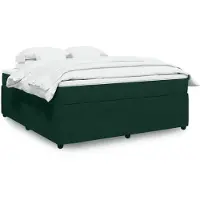 vidaXL Lit boxspring avec matelas vert foncé 180x200 cm velours