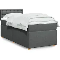 vidaXL Lit boxspring avec matelas gris foncé 80x200 cm Tissu