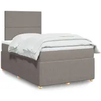 vidaXL Lit Boxspring avec matelas Taupe 120x200 cm Tissu