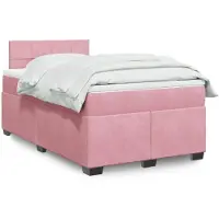 vidaXL Lit boxspring avec matelas rose 120x200 cm velours