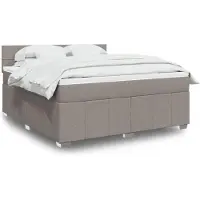 vidaXL Lit boxspring avec matelas Taupe 180x200 cm Tissu