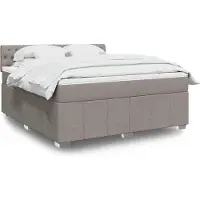 vidaXL Lit boxspring avec matelas Taupe 180x200 cm Tissu