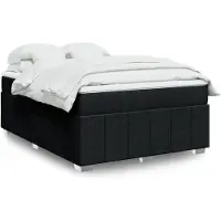 vidaXL Lit boxspring avec matelas noir 140x190 cm Tissu