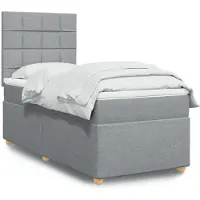 vidaXL Lit boxspring avec matelas gris clair 80x200 cm Tissu