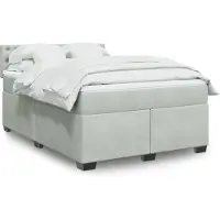 vidaXL Lit boxspring avec matelas gris clair 140x200 cm velours