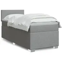 vidaXL Lit boxspring avec matelas gris clair 90x190 cm Tissu