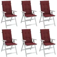vidaXL Coussins de chaise à haut dossier 6 pcs. Mélange rouge vin 120x50x4 cm Tissu