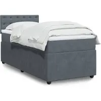vidaXL Lit boxspring avec matelas gris foncé 80x200 cm velours