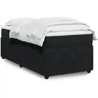 vidaXL Lit boxspring avec matelas noir 90x190 cm velours