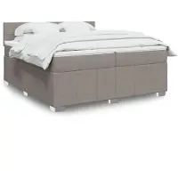 vidaXL Lit boxspring avec matelas Taupe 200x200 cm Tissu