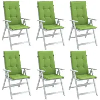 vidaXL Coussins de chaise à haut dossier 6 pcs. Melange Vert 120x50x4 cm Tissu
