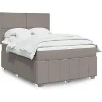 vidaXL Lit boxspring avec matelas Taupe 140x190 cm Tissu