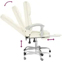 vidaXL Fauteuil de massage inclinable de bureau Crème Similicuir