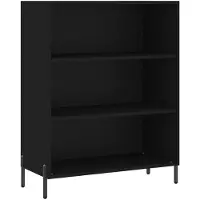 vidaXL Armoire à étagères noire 69,5x32,5x90 cm Bois composite