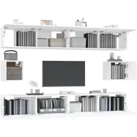 vidaXL Ensemble de 6 meubles TV blanc en bois composite