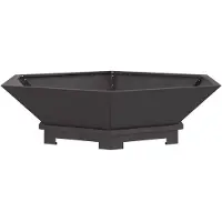 vidaXL – Brasero noir, 100 x 100 x 28 cm, en acier résistant aux intempéries