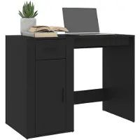 vidaXL Bureau noir 100x49x75 cm bois composite