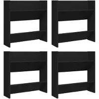 vidaXL Armoires à chaussures murales 4 pcs noir bois d'ingénierie