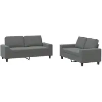 vidaXL ensemble de canapés 2 pièces gris foncé Tissu