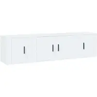 vidaXL Ensemble de meubles TV 3 pcs Blanc Bois d'ingénierie