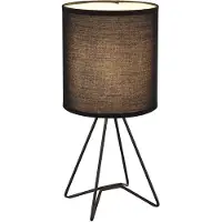 Globo Lampe de table, textile, noir, H 34,5 cm