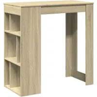 vidaXL Table de bar avec étagère Chêne Sonoma 102x50x103,5 cm Bois composite