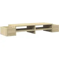 vidaXL Support d'écran avec espace de rangement Chêne Sonoma 100x27x15 cm