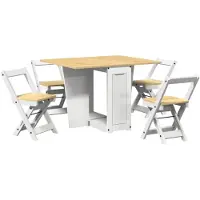 vidaXL Ensemble de table à manger Butterfly 5 pièces Corona blanc pin
