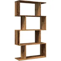 vidaXL Étagère séparatrice de pièce à 4 niveaux vieux bois 70x24x129cm