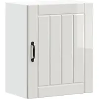 vidaXL Armoire de cuisine suspendue Lucca Blanc brillant Matériau dérivé du bois
