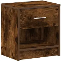 vidaXL Table de chevet avec tiroir en chêne fumé 39 x 28 x 41 cm