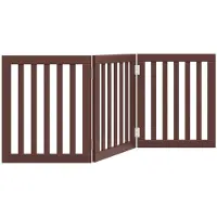 vidaXL Porte pour chiens 3 pièces Pliable Marron 150 cm Bois de peuplier