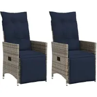 vidaXL Chaises de jardin Réglables 2 pcs. avec coussins Gris Poly Rattan