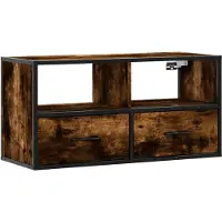 vidaXL Armoire TV chêne fumé 80x31x39,5 cm Bois composite et métal