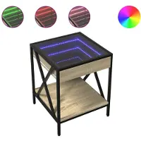 vidaXL Table basse avec Infinity-LED Chêne Sonoma 40x40x49 cm
