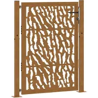 vidaXL Portail de jardin 105 x 130 cm en acier patiné avec motif de traces