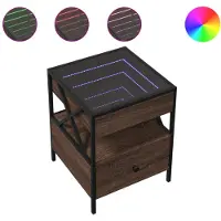 vidaXL Table basse avec Infinity-LED brun imitation chêne 40x40x51 cm