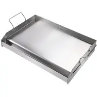Vevor Plaque à Griller Pré-assaisonnée 587x395 mm Plancha Gril Rectangulaire en Acier Inoxydable Anti-adhésive Plaque de Cuisson Épaisseur 2 mm pour Gazinière Cuisinière à Gaz à 2 Brûleurs Barbecue