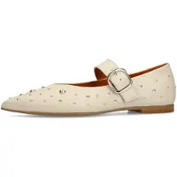 Manfield Ballerines à lanières blanc cassé