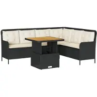 vidaXL Ensemble de salon de jardin 2 pièces avec coussins Noir Poly Rattan